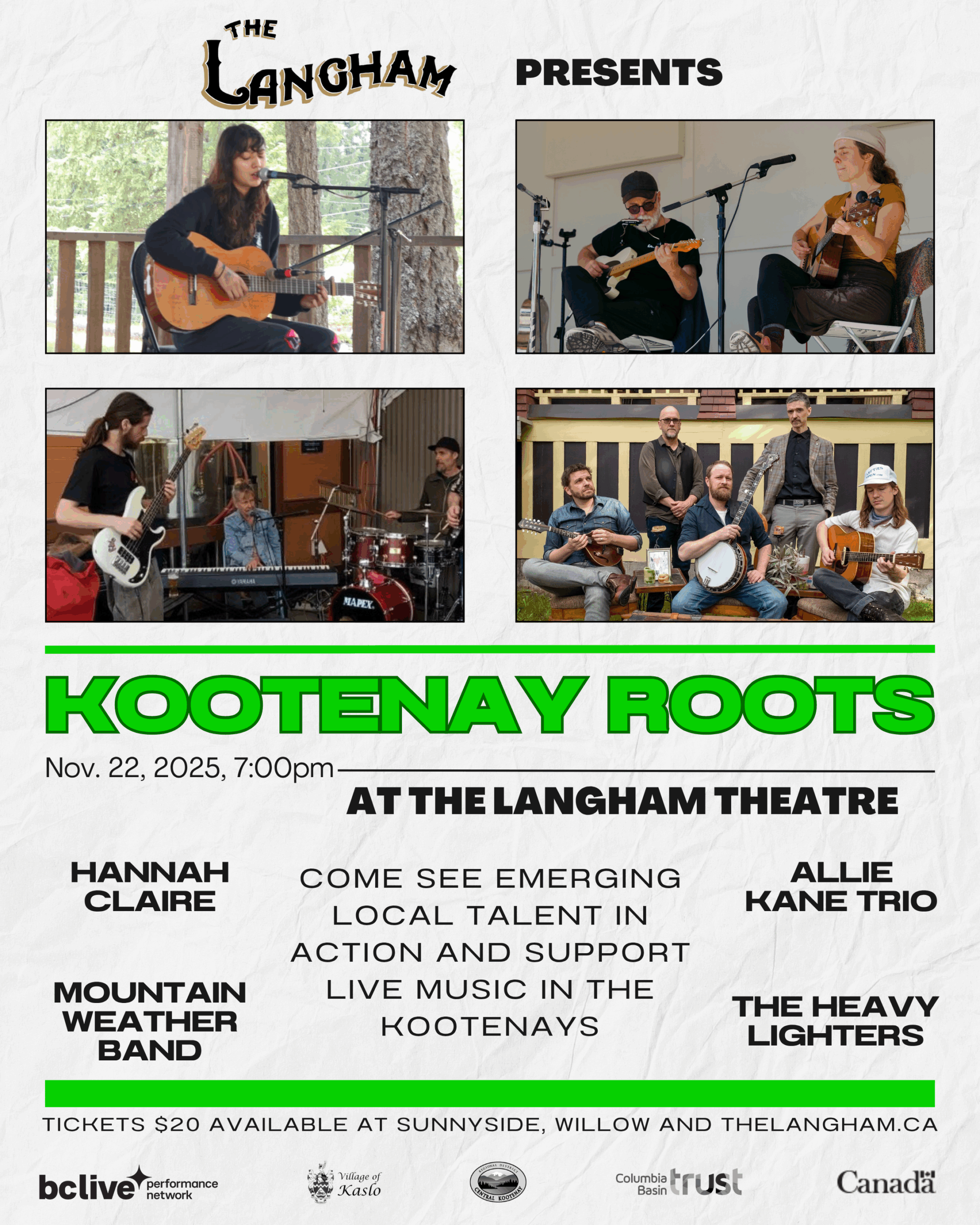Kootenay Roots Emerging Artist Showcase